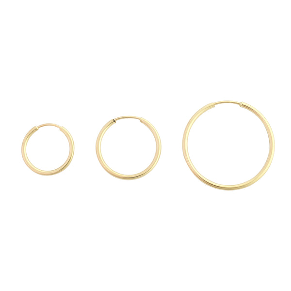 14k gold seamless hollow hoop earrings