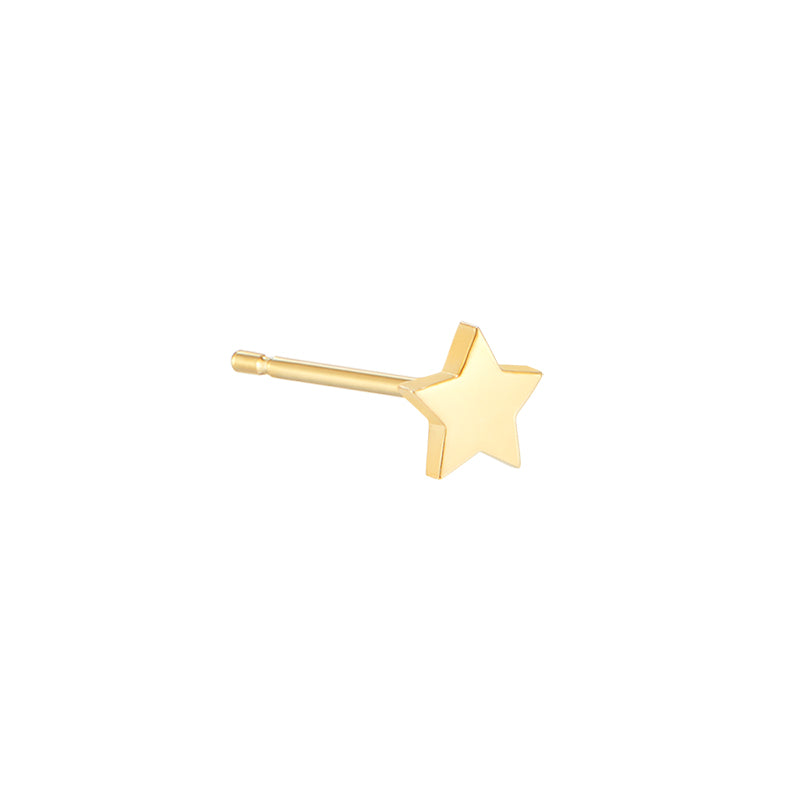 thumbnail image 2 of T&T Stainless Steel Round Star Stud Earrings – Gold Tone – Men's – Nickel-Free 2 of 5