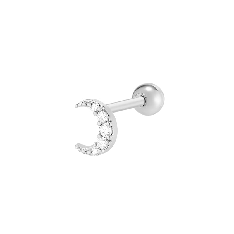Crescent Moon Cartilage Piercing- Sterling Silver