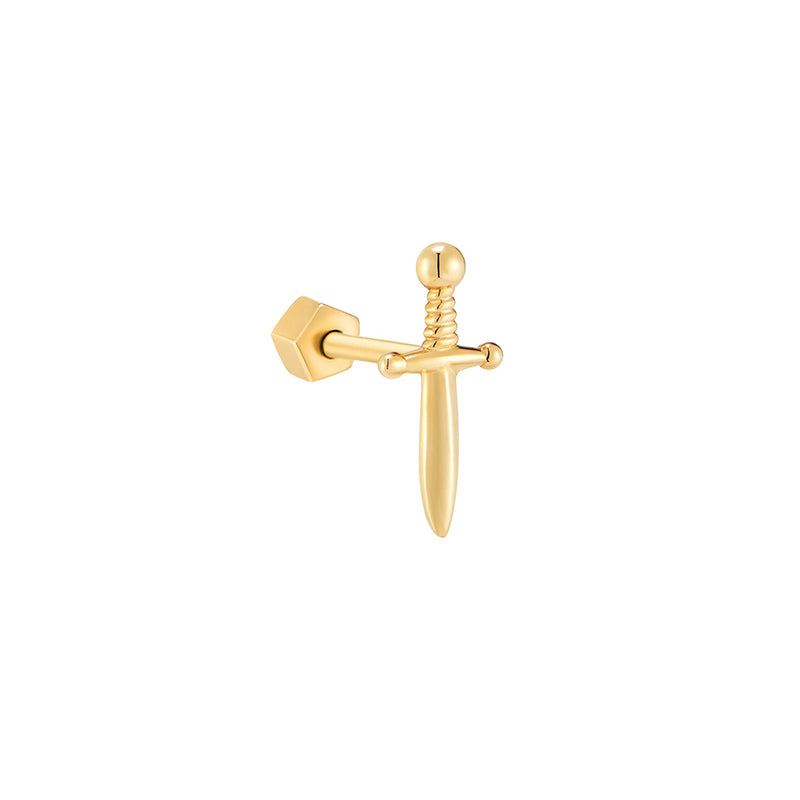 Dagger Stud Piercing 14K Gold | Musemond