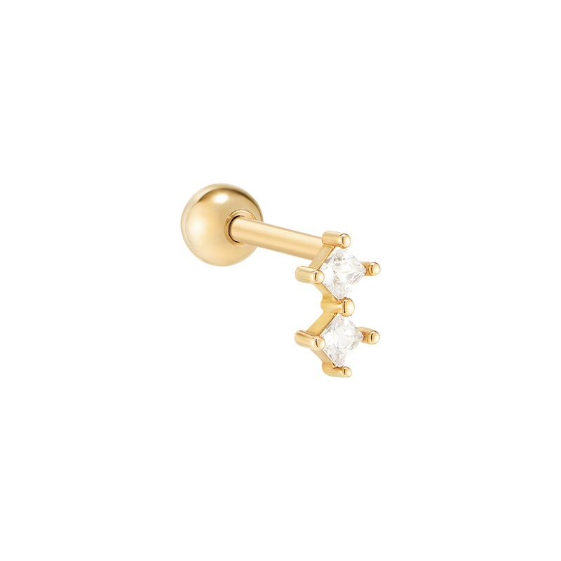 Tragus Piercings in 925 Sterling Silver and gold color