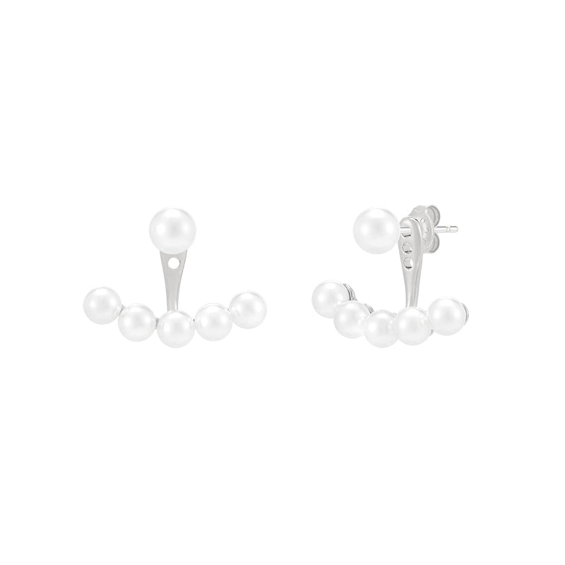 Multiple Pearl Ear Jacket Earrings | Musemond