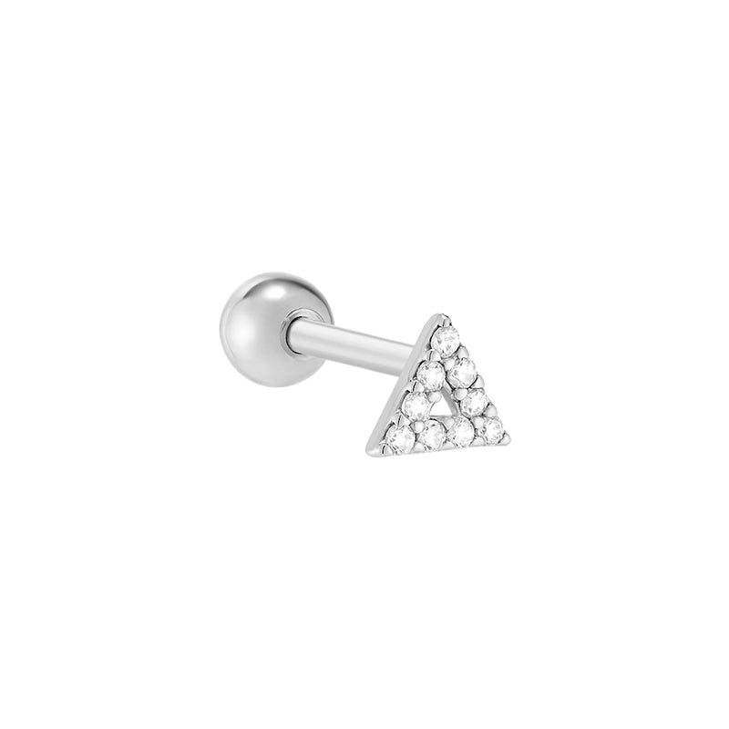 Pave Line Triangle Cartilage Piercing 925 Sterling Silver