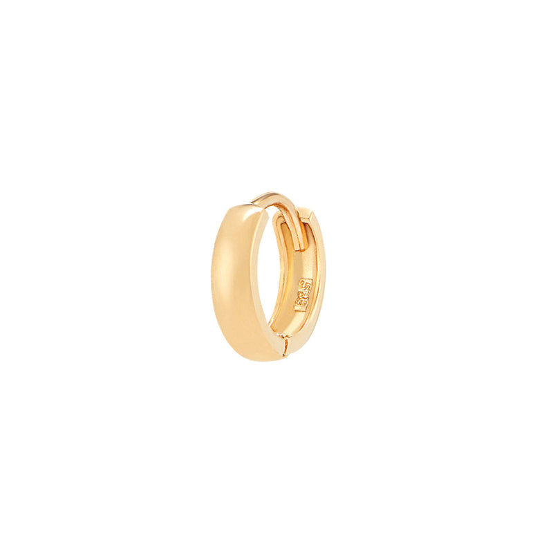 14K Gold Bold Huggie Hoop Earrings Musemond