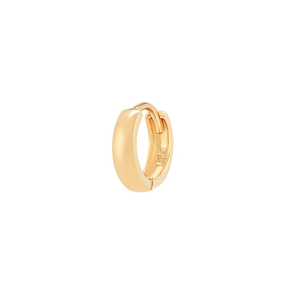 bold huggie hoop earring in solid 14k gold