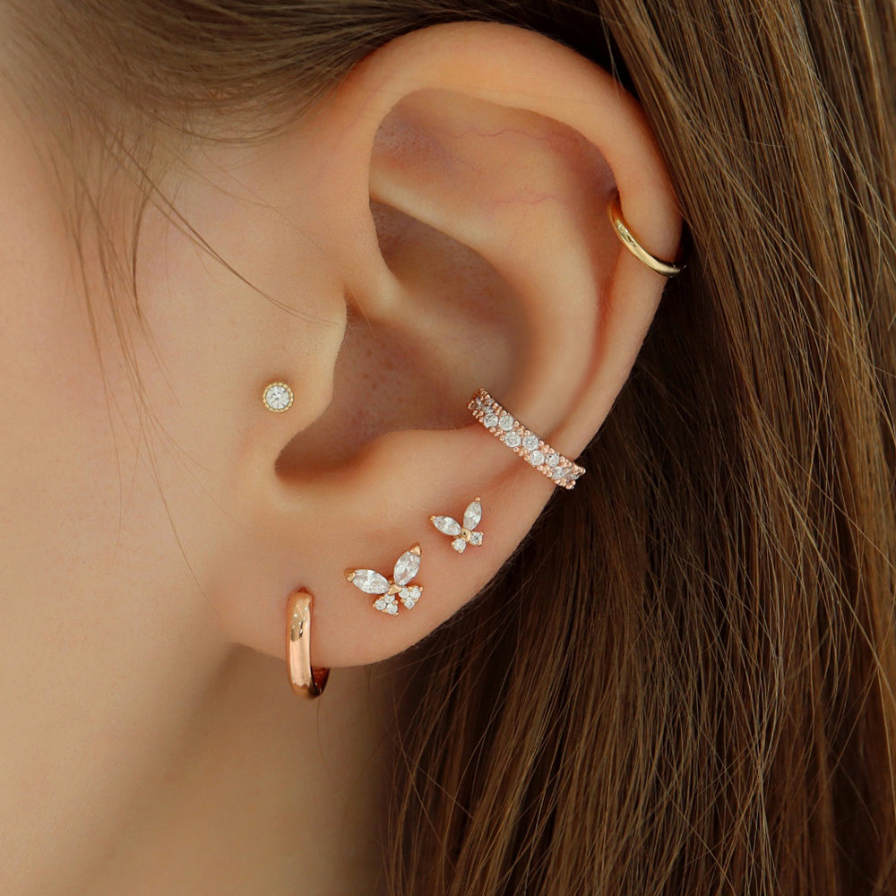 Butterfly Cartilage Piercing 925 Sterling Silver Musemond