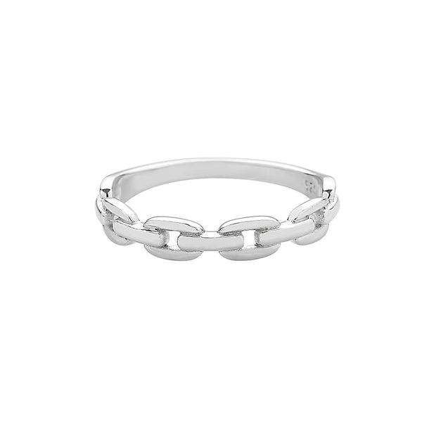 chain band ring made in sterling silver