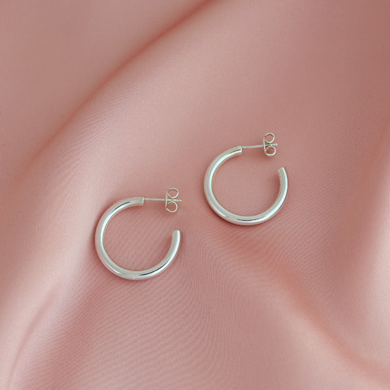 SILVER925 HOLLOW HOOP EARRINGS/シルバー/ピアス SILVER925 HOLLOW HOOP DESIGN EARRINGS/シルバー/ピアス