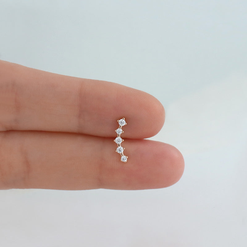 SLUYNZ 925 argento sterling cristallo strass zircone orecchini crawler SLUYNZ 925 argento sterling cristallo strass zircone orecchini crawler