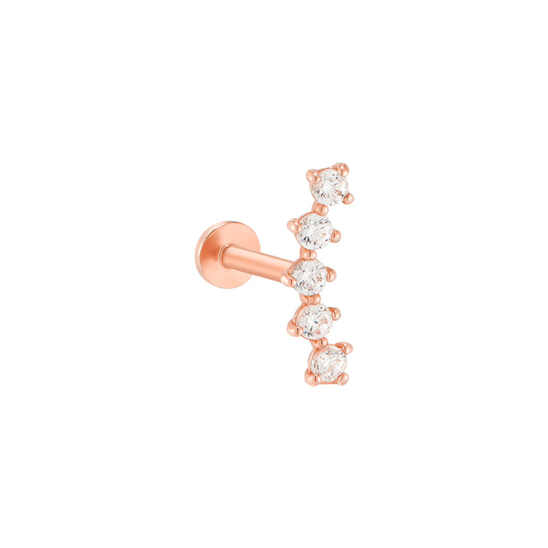 Diamond Climber Helix Piercing Creeper Stud Earring Curved 