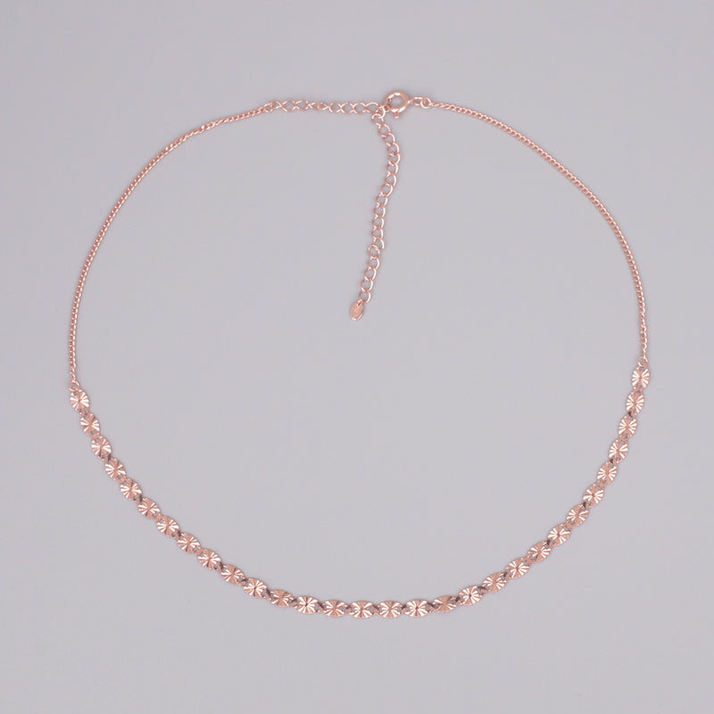 chain choker necklace in rose gold
