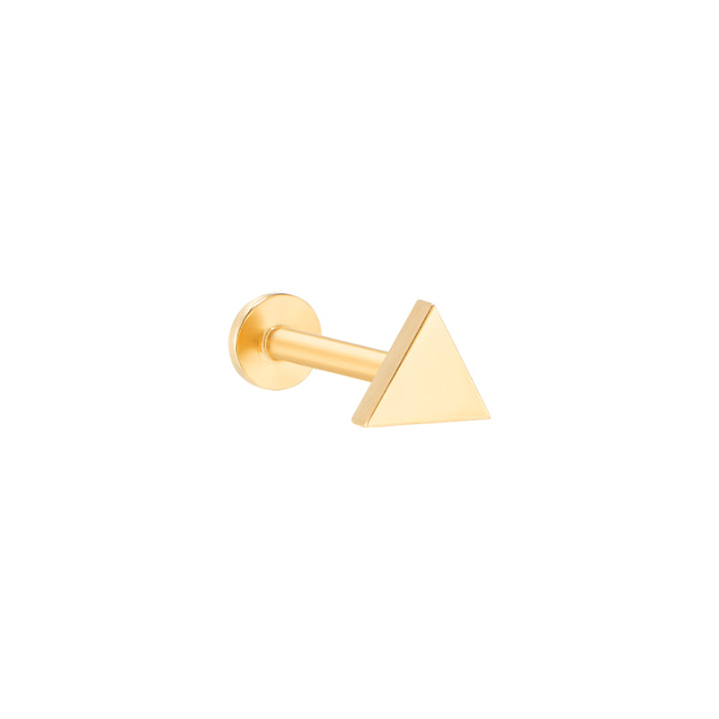 Flat Triangle Stud Labret Piercing- 14K Gold