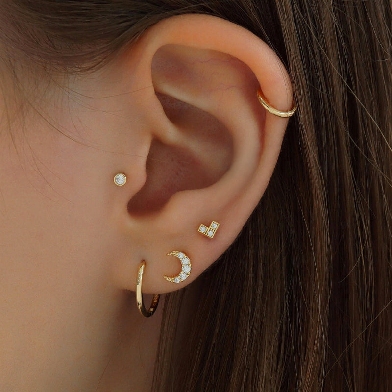 Stud Earrings, Helix Cartilage Second Piercing, Tiny Earrings