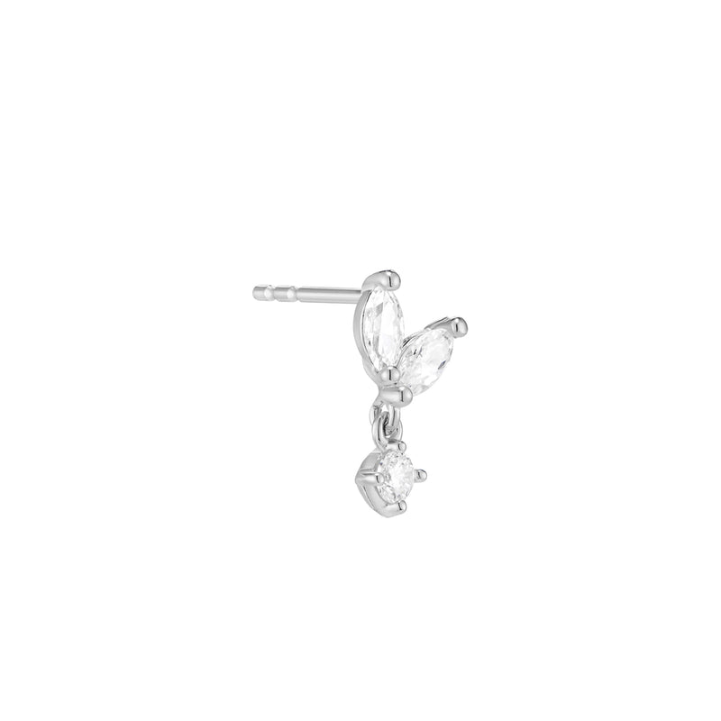 marquise stud in white gold