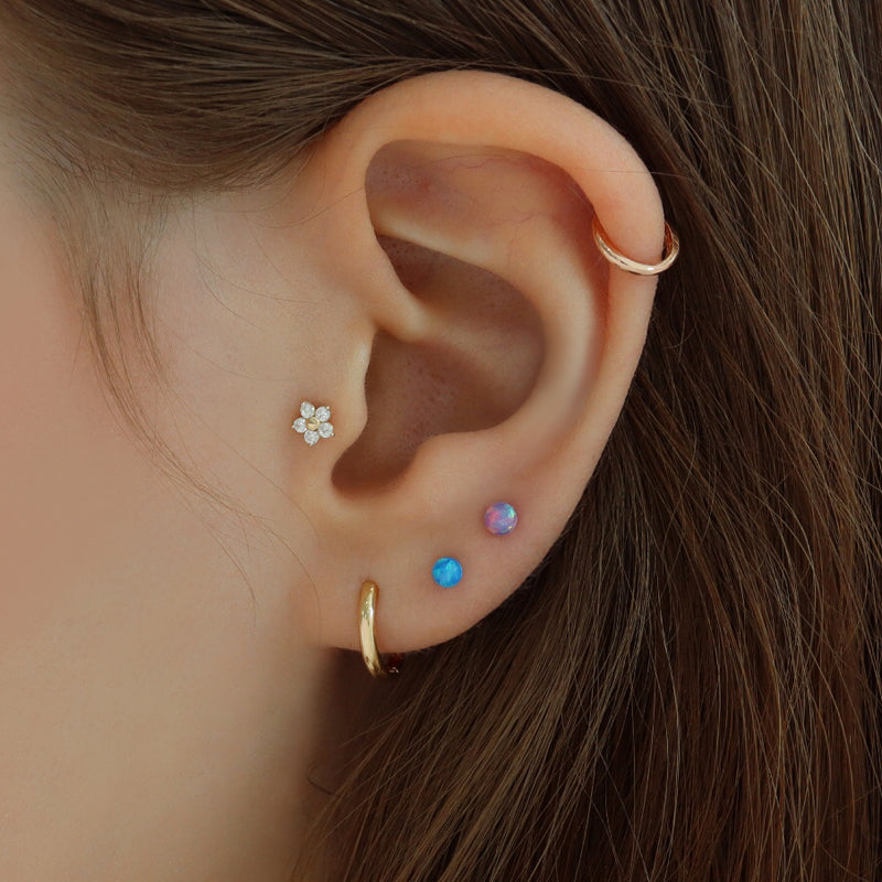 Opal Ball Stud 14K Gold | Musemond