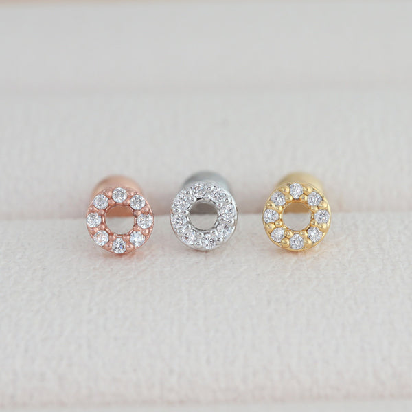 Pave Circle Cartilage Earring