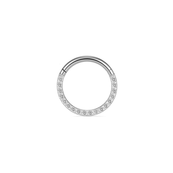 Pave daith clicker segment ring in stainless steel
