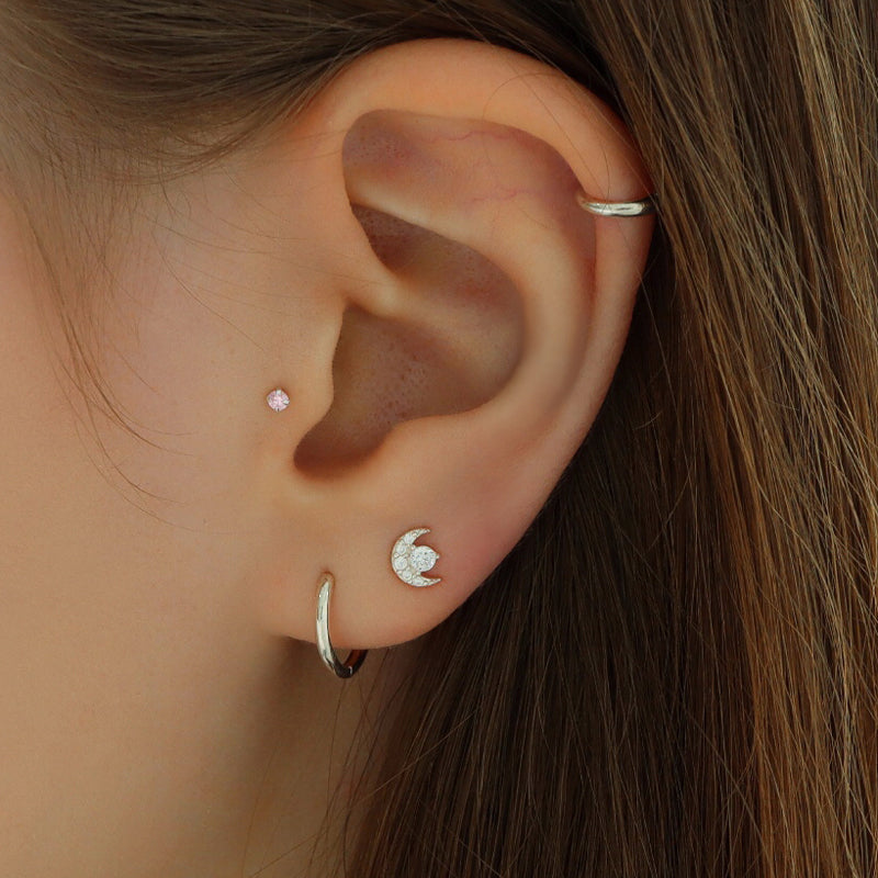 Crescent moon hot sale tragus stud