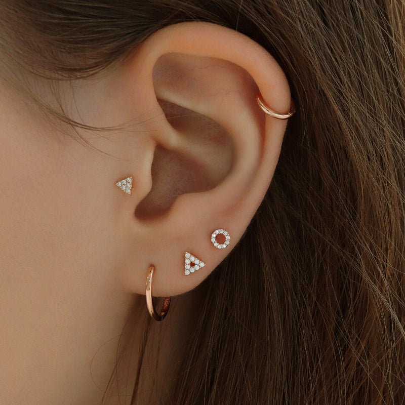 Ear Cartilage First Second And Cartilage Piercing Snake 14k Gold