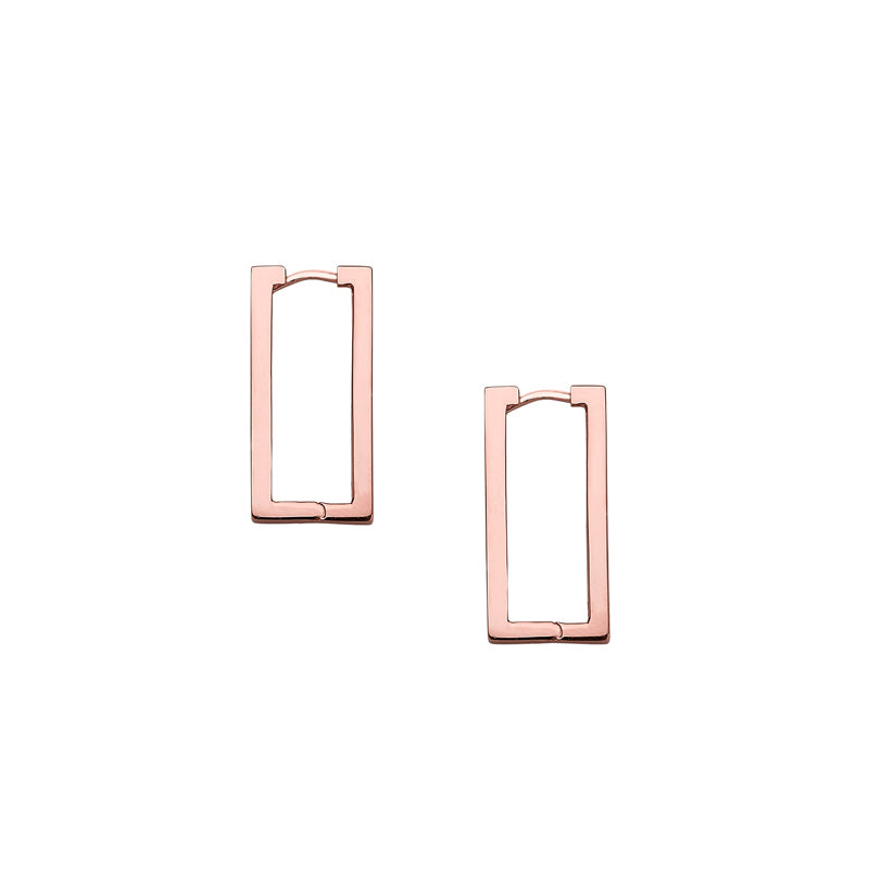 ☆HEI☆ sv925 round rectangle earring HE25SPESW201XXFR Sterling Silver 3mm Round Hoop Earrings