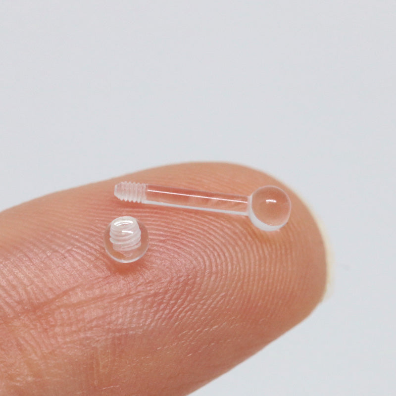Clear Invisible Earrings Retainer | Light Flat Top Ear Piercing