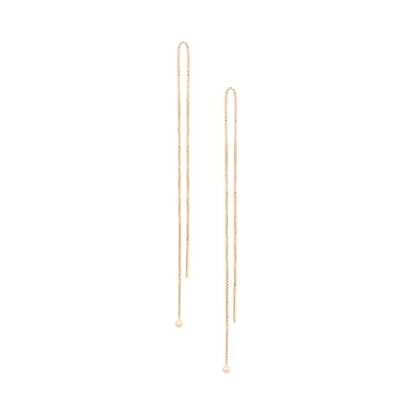 Simple Chain Threader Earrings in Gold