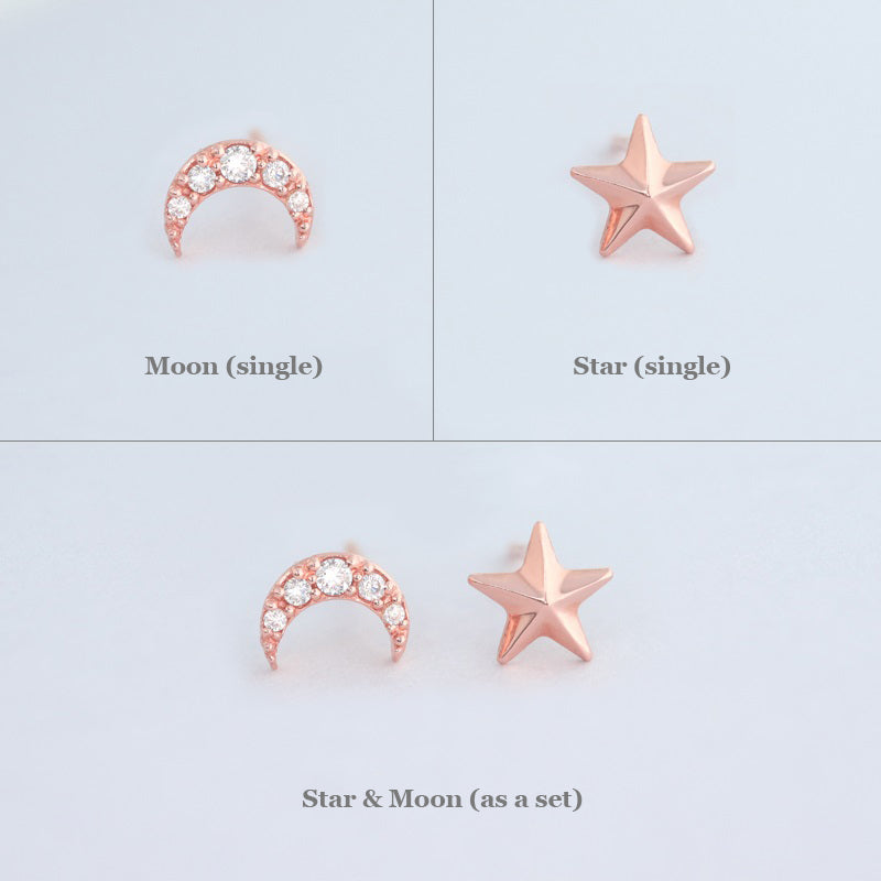 Moon and Star Earrings Sets for Multiple Piercings