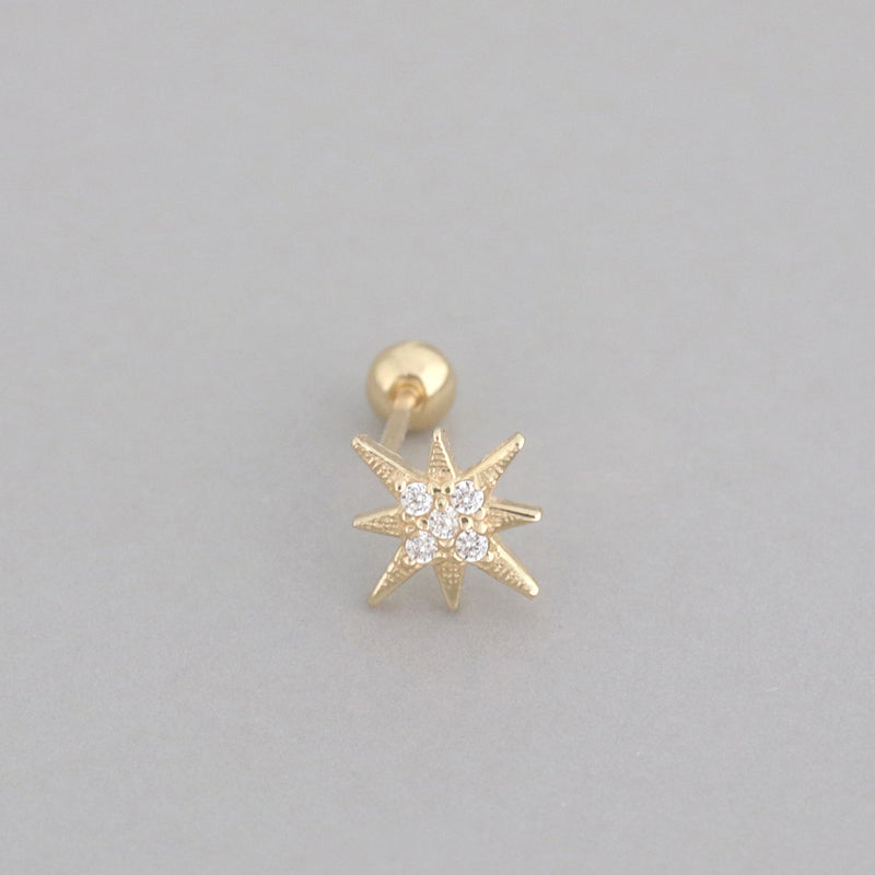 Starburst Stud Piercing 10K Gold | Musemond