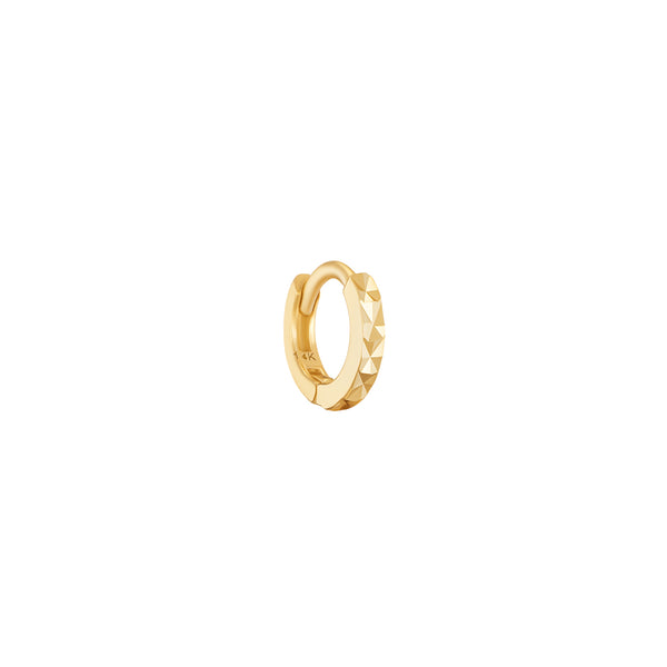 4mm tiny huggie hoop earring in solid gold