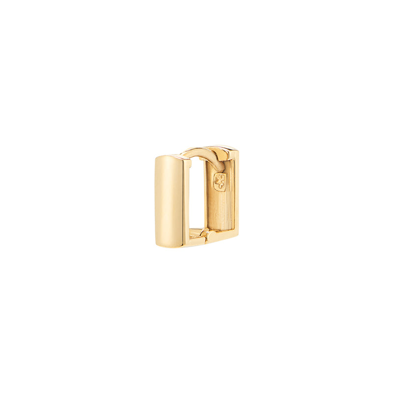 Square Huggie Hoop Earring 14K Gold | Musemond