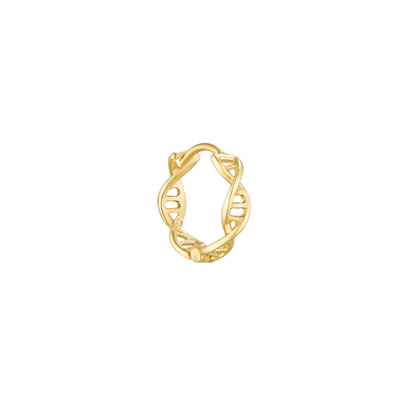 DNA helix hoop earring in 14k  gold