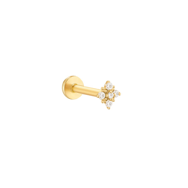 Gleam Micro Flat Back Earring- 14K Gold