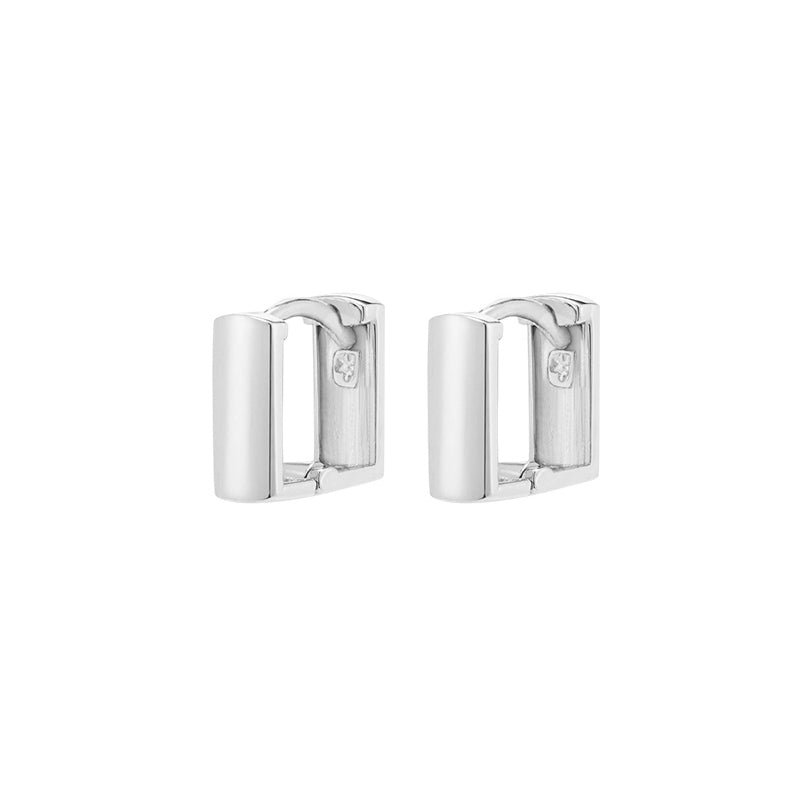 Square Huggie Hoop Earring 14K Gold | Musemond