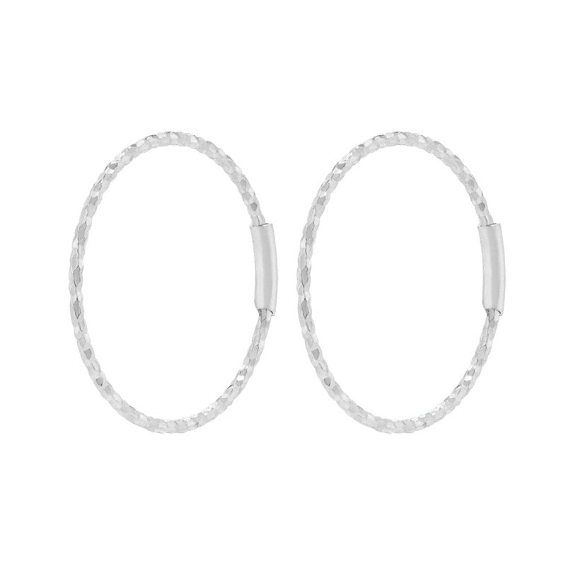 Thin Faceted Endless Hoops- 14K Gold