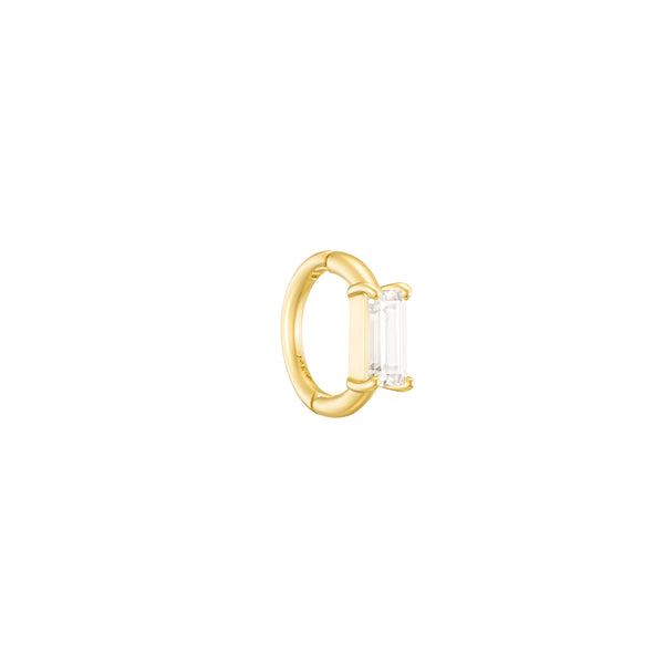 Mini Baguette Clicker Hoop- 14K Gold