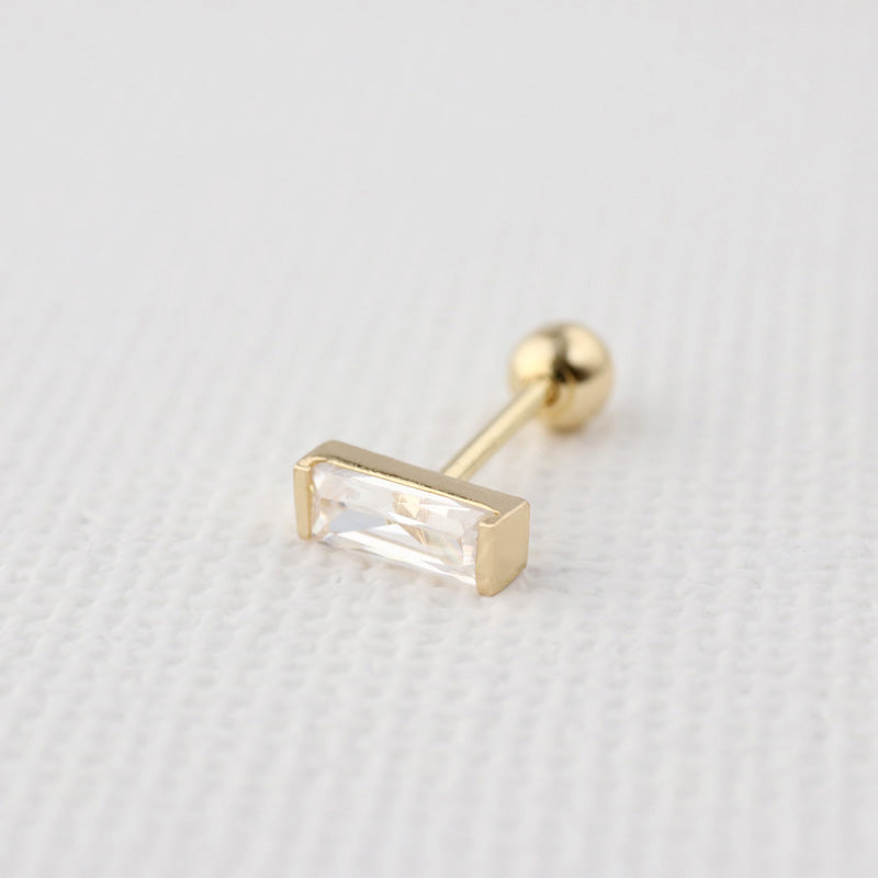 [STONE HENgE] 韓国☆14K Gold☆U0107 Earrings Serendipity in Seoul Baguette Piercing 14K Gold – Musemond