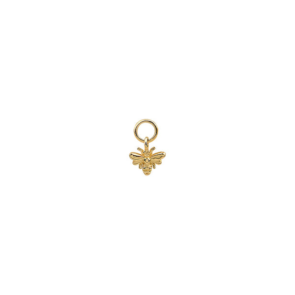 Tiny Bee Hoop Charm- 14K Gold