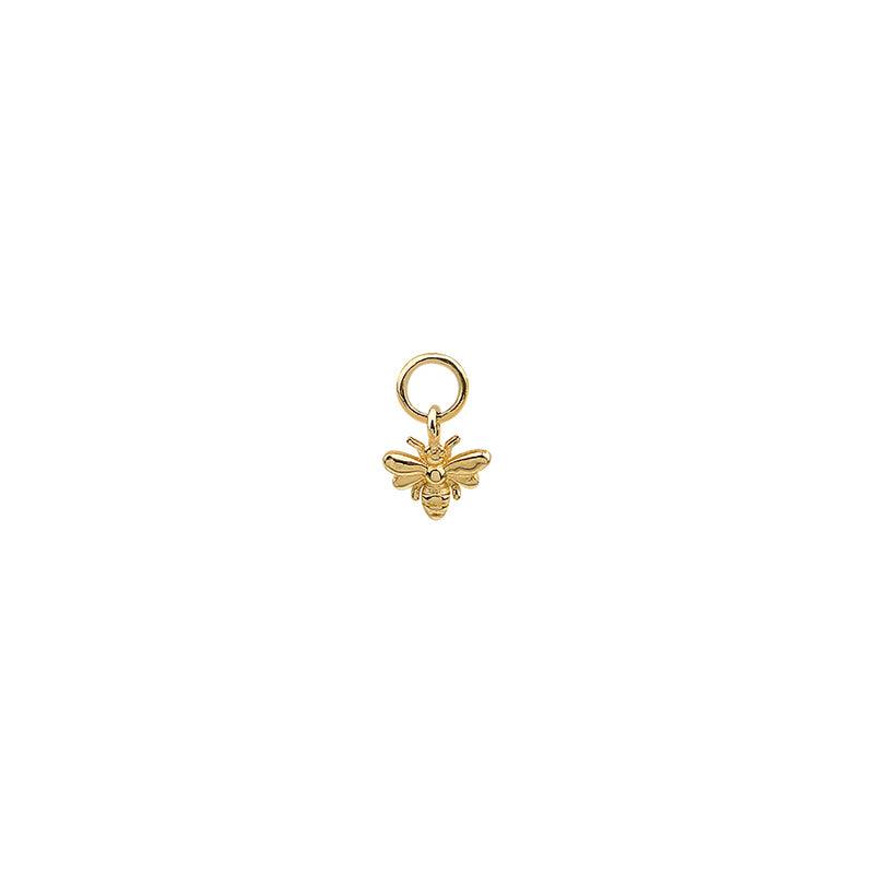 Tiny Bee Hoop Charm- 14K Gold