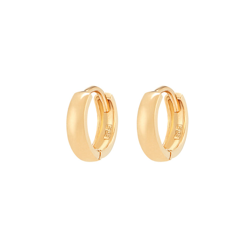 14K Gold Bold Huggie Hoop Earrings Musemond
