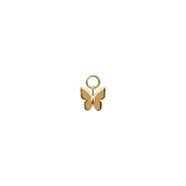 Mini Butterfly Hoop Charm- 14K Gold