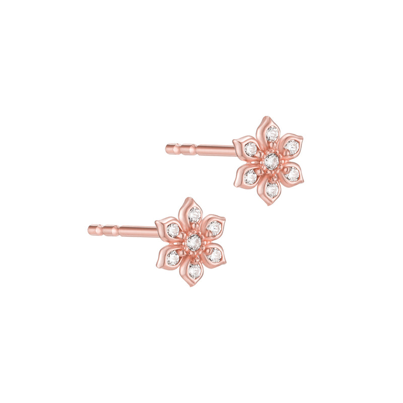 Charlotte Flower Stud Earring- 14K Gold