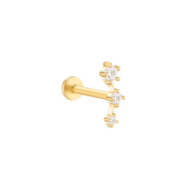 Constellation Stud Flat Back Earring- 14K Gold