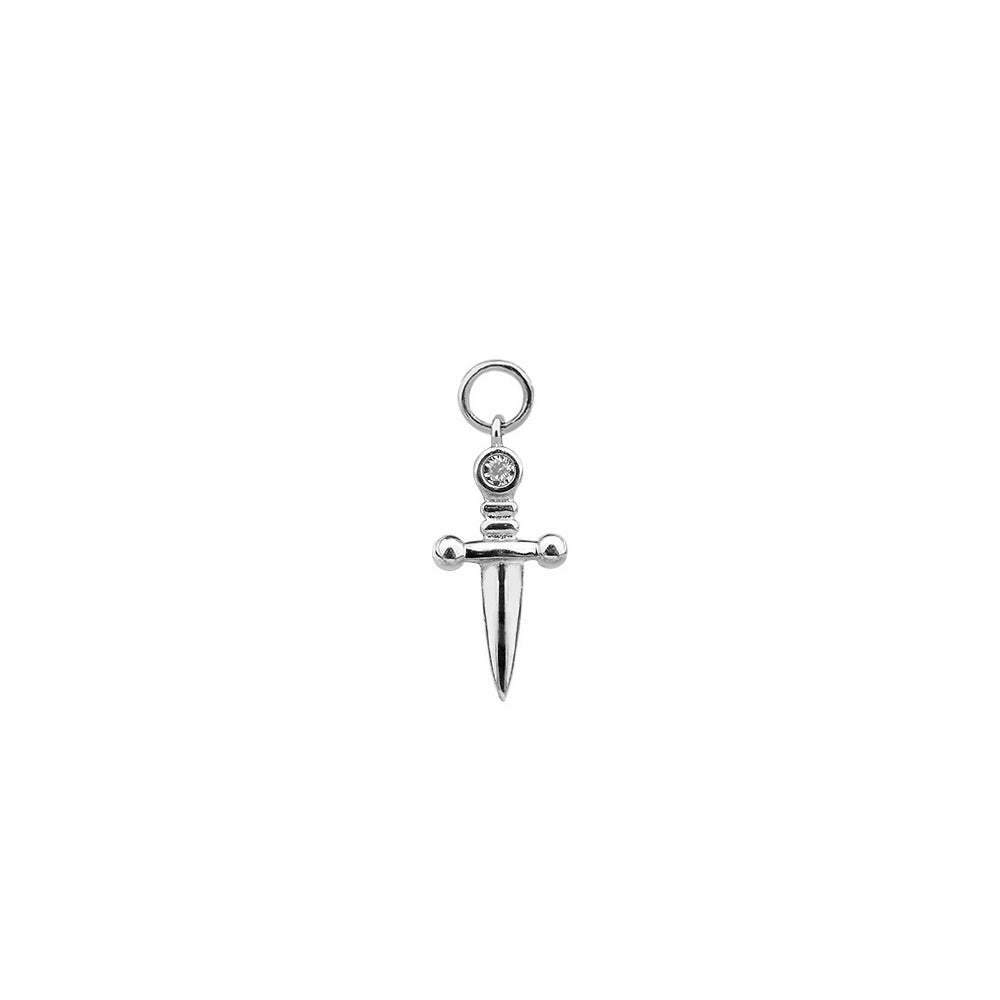 Dagger Hoop Charm 14K Gold | Musemond