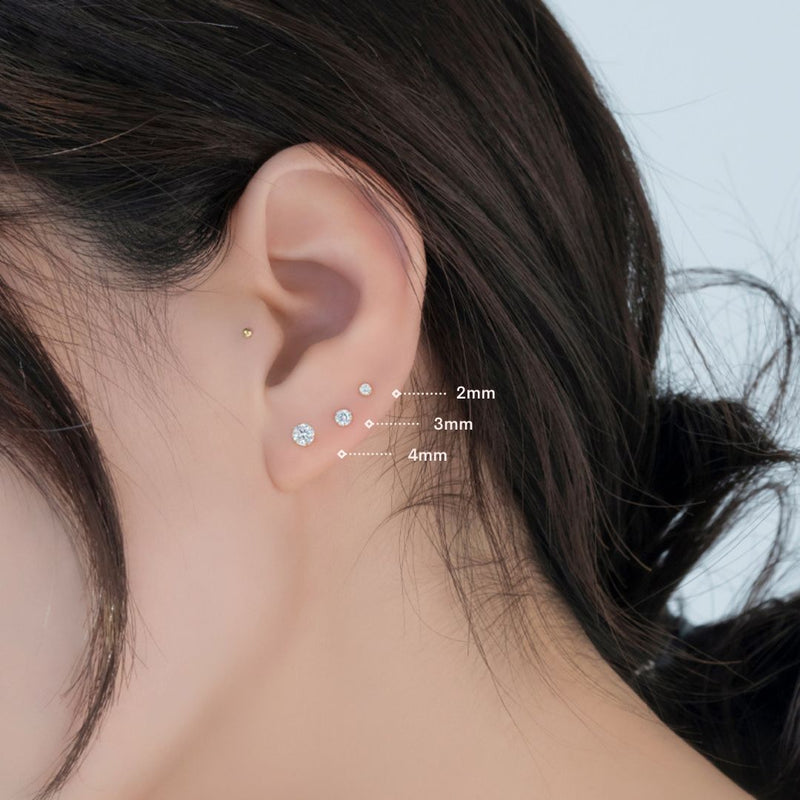 14K Gold Single Gem Stud Earring | Musemond