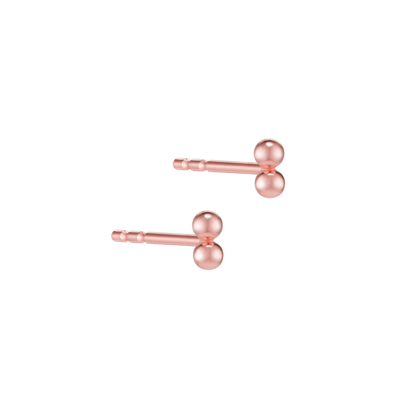 Double Dot Stud Earring- 14K Gold