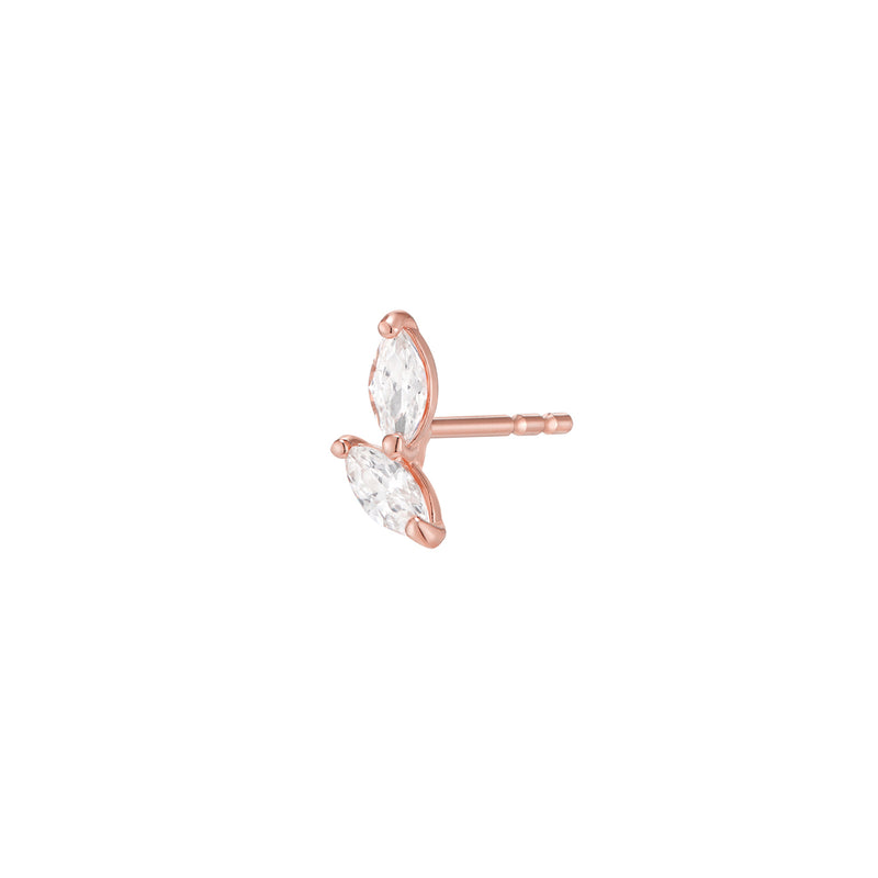 Double Marquise Leaf Stud Earring- 14K Gold