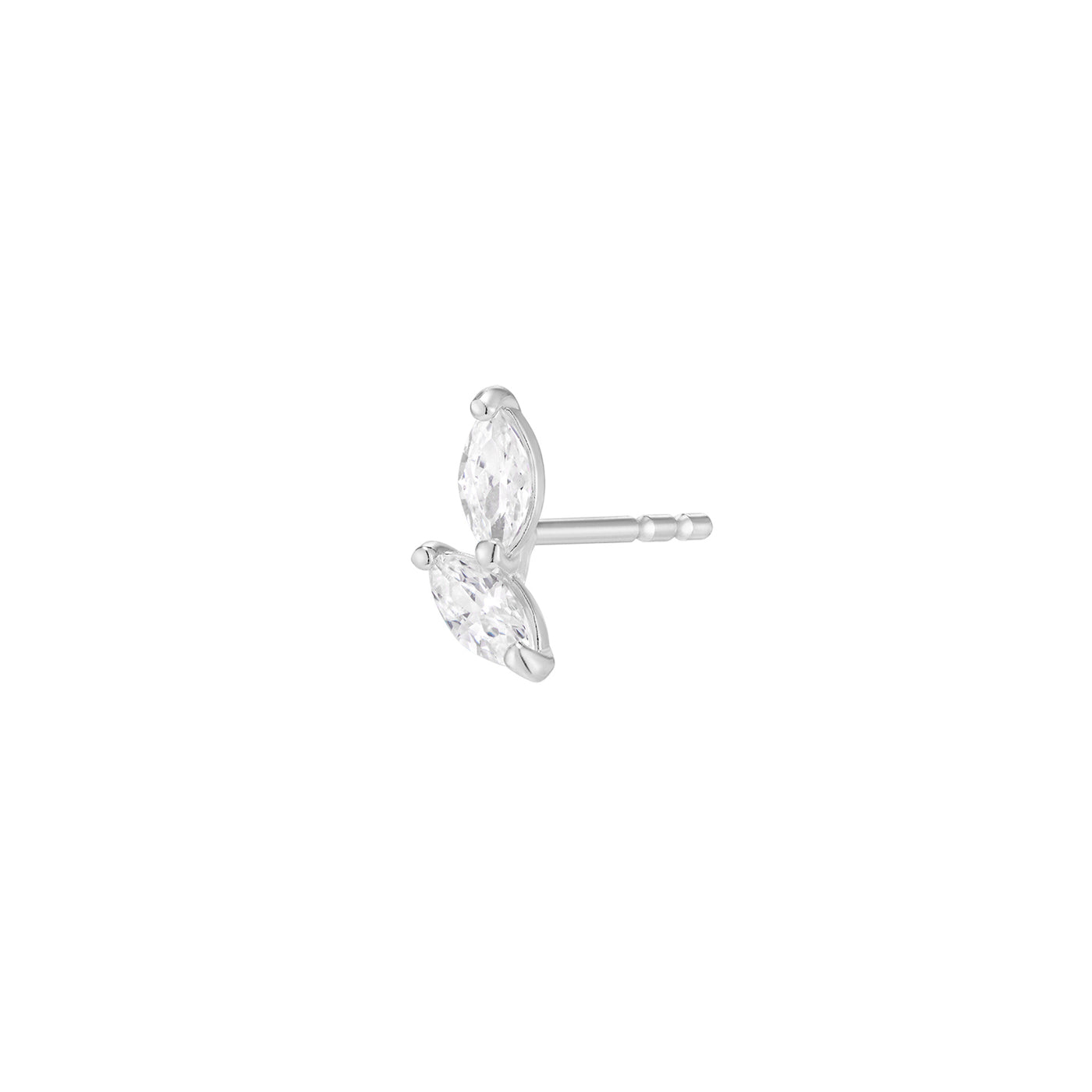 Double Marquise Leaf Stud Earring 14K Gold | Musemond
