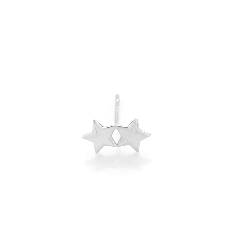 Double Star Stud- 14K Gold