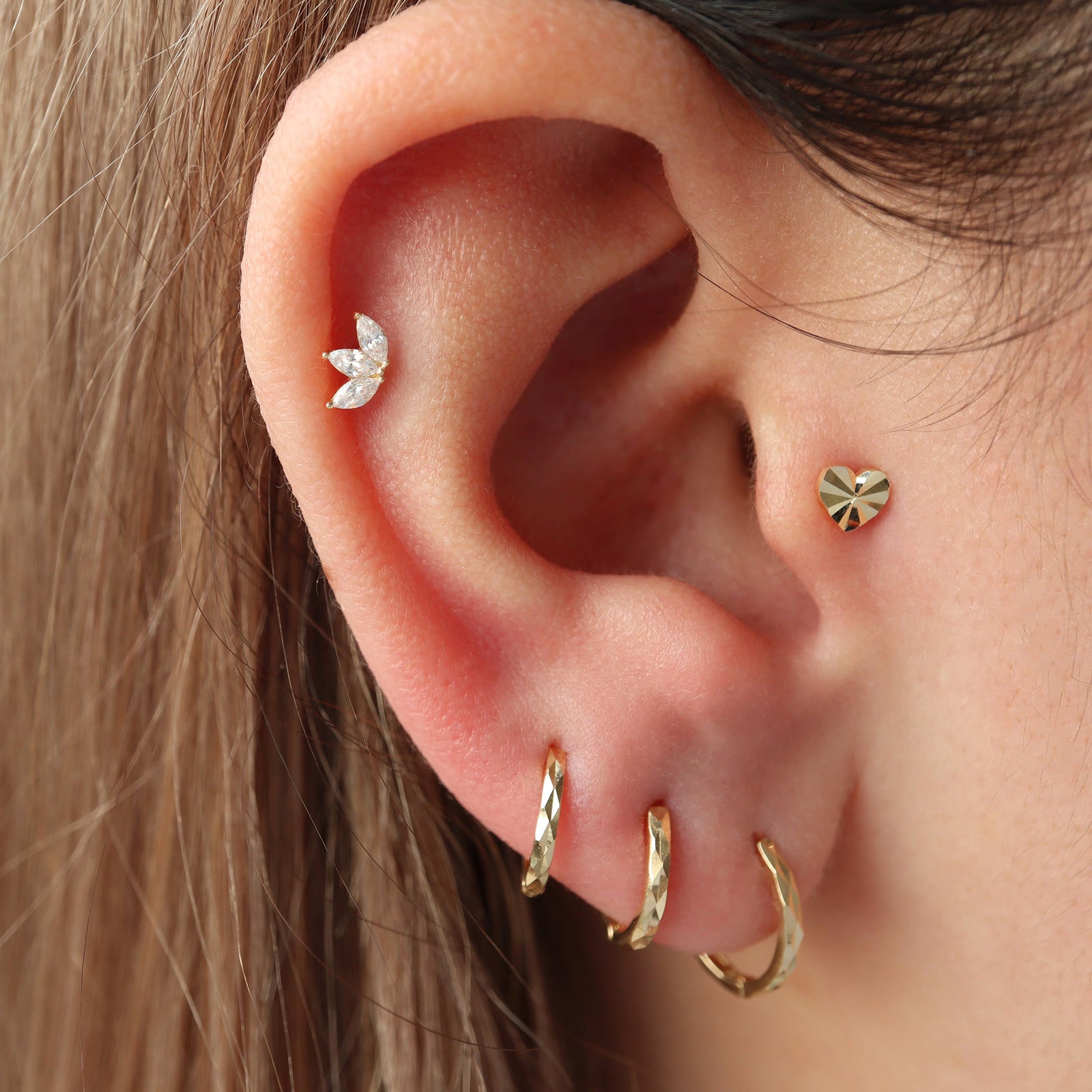 Ear Piercings Flat Back Earrings 19g Dainty Bar Flat Back Stud In