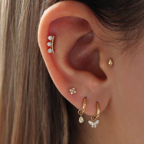 Gleam Micro Flat Back Earring- 14K Gold